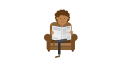 Black Man Reading Newspaper on the Couch Cartoon Vector.svg