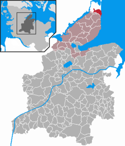 Poziția Brodersby pe harta districtului Rendsburg-Eckernförde