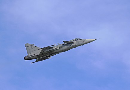 JAS 39 Gripen of Czech Army forces on CIAF 2013 in Hradec králové