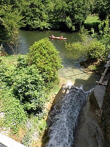 Mouth of the Sagne in the Célé at Cabrerets.