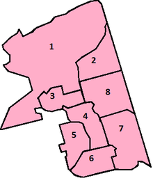 Map of Cambridge's eight wards Cambridge ward map 2010.png