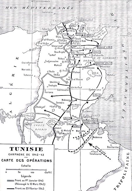 خريطة حملة تونس 1942-1943.