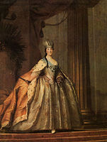 Coronation portrait of Catherine II by Stefano Torelli (1760s, Saratov museum)