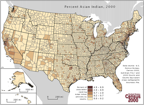 Census Bureau 2000, Asian Indians in the United States.png