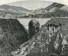 Il ponte sul Volturno, dintorni di Cerro, da una xilografia del 1898