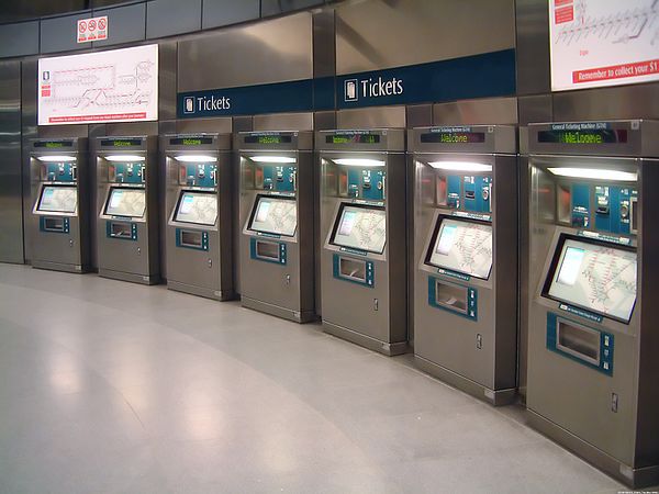 General ticketing machines at the Expo station in Singapore, where commuters can add value to their EZ-Link card or purchase a single trip ticket.