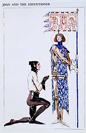 Costumes de Jeanne d'Arc et du bourreau durant l'épilogue, 1924.