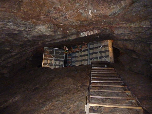 Cheddar cheese maturing in the caves at Cheddar Gorge