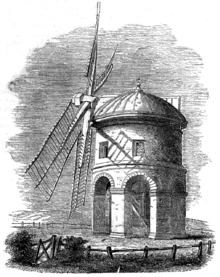 Nothing in early Norse architecture is similar to the Newport Tower in size or appearance. However, this 17th-century windmill near Chesterton, England shares many characteristics with the Newport Tower. Chesterton-1836.png