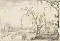 Claes Jansz Visscher: Capriccio van huis Kostverloren aan de Amstel, ca. 1610