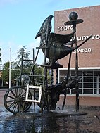 Karel Appel, undated: bronze sculpture, in front of 'Cobra museum' in Amstelveen, The Netherlands, photo by Oxyman
