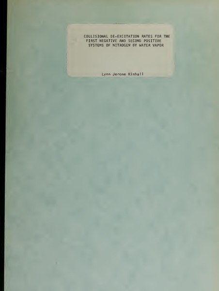 File:Collisional de-excitation rates for the first negative and second positive systems of nitrogen by water vapor (IA collisionaldeexc00kimb).pdf