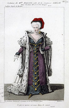 Costume design for Falcon as Amélie in Act 2 of Gustave III (Source: Wikimedia)