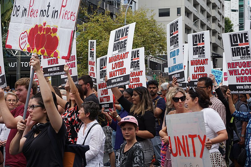 File:Crowd of protesters at the Stand Against Racism protest in Auckland city, Sunday 24 March 2019.jpg