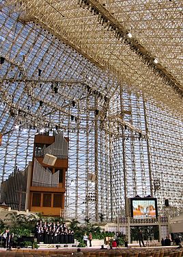 Interior of the Christ Cathedral in Garden Grove, California