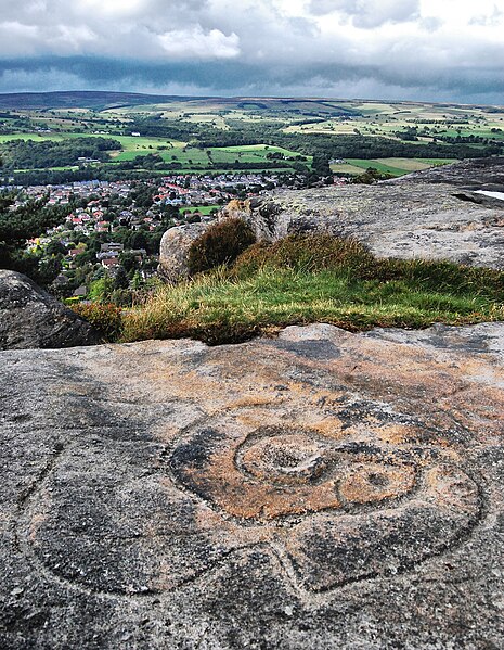 File:Cup and Ring markings above Ilkley.jpg