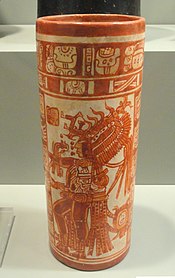 Painting on a Maya vase from the Late Classical Period (600–900)