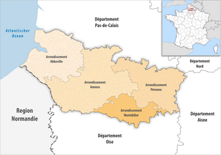 Gemeinden und Arrondissemente im Département Somme