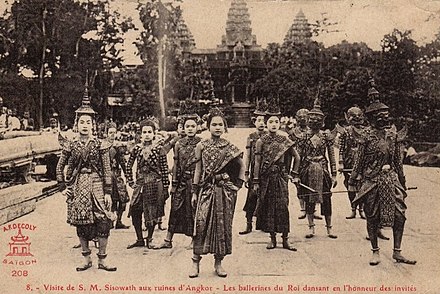 Khmer dancers at Angkor Wat, 1920s.