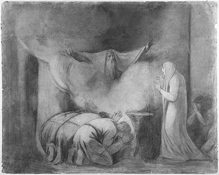 The Ghost of Darius Appearing to Atossa, drawing by George Romney.
