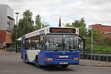 Diamond Buses Alexander Dennis Pointer 2 in Hansons livery in August 2020 Diamond Buses ADL Pointer 2 21021 on 9C.jpg