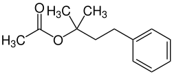 Strukturformel von 1,1-Dimethyl-3-phenylpropylacetat