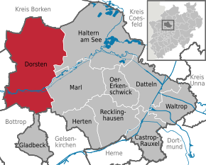 Poziția localității Dorsten