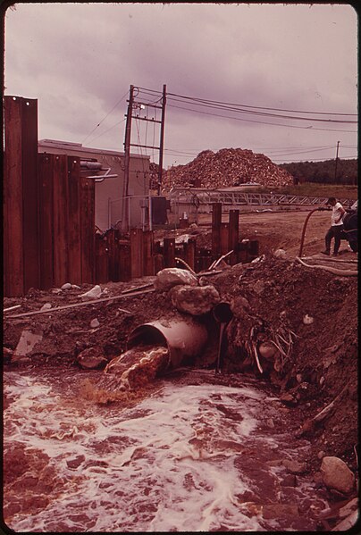 File:EFFLUENT FROM THE INTERNATIONAL PAPER COMPANY MILL AT JAY GUSHES INTO ALLEN BROOK NEAR CONFLUENCE OF THE BROOK AND... - NARA - 550713.jpg