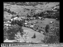 Lauterbrunnen aus der Mürrenbahn, von Leo Wehrli (1935)