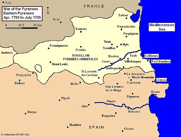 War of the Pyrenees, Eastern Pyrenees