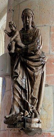 Chiesa di Saint-Nicolas a Bray-sur-Somme, statua della Vergine e del bambino 4.jpg