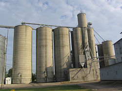 Grain elevators on the south side of Edon