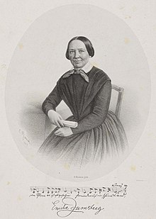 Emilie Zumsteeg, Lithographie von Christian Siegmund Pfann, 1857