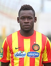 Emmanuel Clottey of Ghana, Berekum Chelsea (pictured here during his time with Esperance S T) is one of the players to have scored more than one hat-trick in the CAF Champions League. Emmanuel-Clottey-with-Esperence S T.jpg