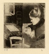 Enfant tétant sa mère, drypoint and aquatint, 1882, 123 mm x 112 mm. British Museum
