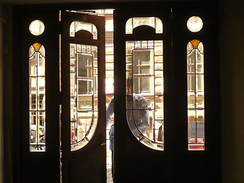 Entrance door of an art nouveaux building, Riga, Latvia