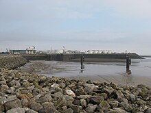 Cardiff port entrance at low tide Entrance to the Port of Cardiff at low tide - geograph.org.uk - 2275924.jpg