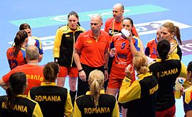 The team in 2015, under Tomas Ryde Equipe de Roumanie de handball feminin-20151129 3.jpg