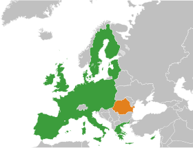 A fronteira euro-romena entre 2004 e 2006.