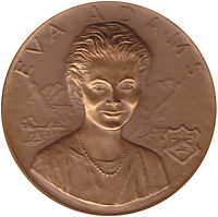 Mint Director Eva Adams, seen here on her medal (designed by Gasparro) was instrumental in the issuance of the Kennedy half dollar. Eva Adams medal.jpeg