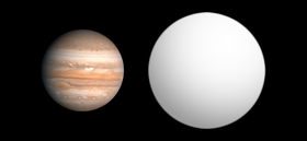 Vergleichsgrößen von Jupiter und HAT-P-7 b