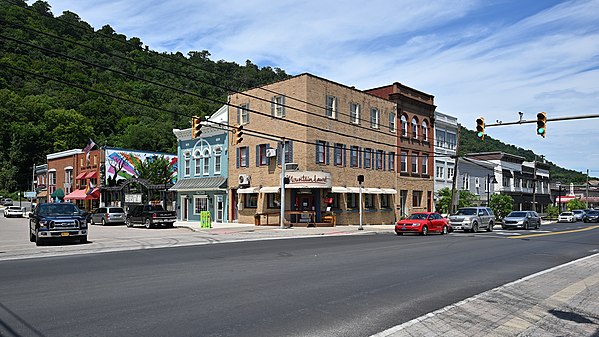 The corner of Fairfax St and Washington St, Berkeley Springs, WV