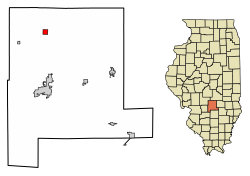 Location of Ramsey in Fayette County, Illinois.