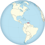 Thumbnail for File:Federal Dependencies of Venezuela on the globe (Americas centered).svg