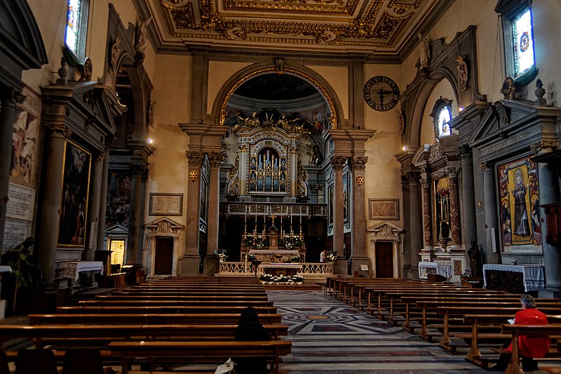 File:Firenze - Florence - Basilica di San Marco - View NW through Central Nave on Main Altar.jpg