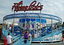 The Flying Bobs ride, seen here in 2016, was refurbished in 2014. It has since been removed. Flying-Bobs-at-Beech-Bend.jpg