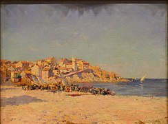 Julien Gustave Gagliardini Village au bord de la Méditerranée.