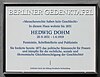 Memorial plaque Friedrichstrasse 235 (cross) Hedwig Dohm.jpg