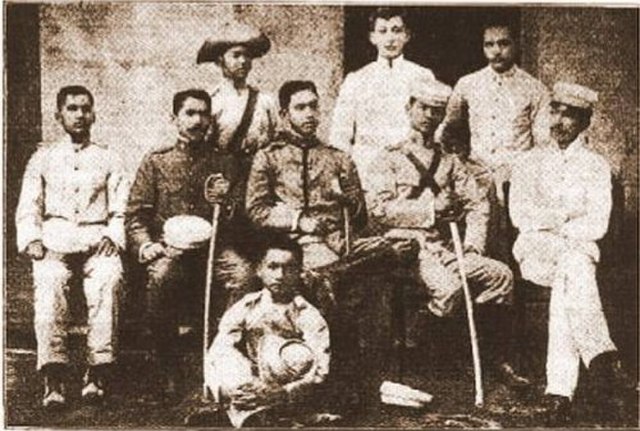 Group showing Brigadier General Manuel Tinio (seated, center), Brigadier General Benito Natividad (seated, 2nd from right), Lieutenant Colonel Jose Al