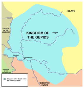 Království Gepidů v polovině 6. století